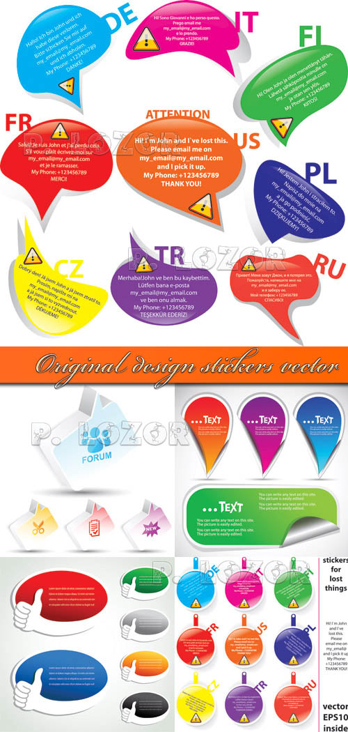 Original design stickers vector