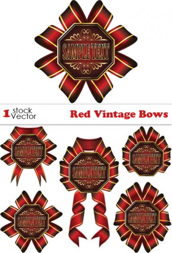 Red Vintage Bows Vector 