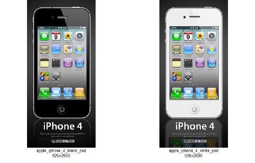 Apple iPhone 4 Black & White - 2 PSD