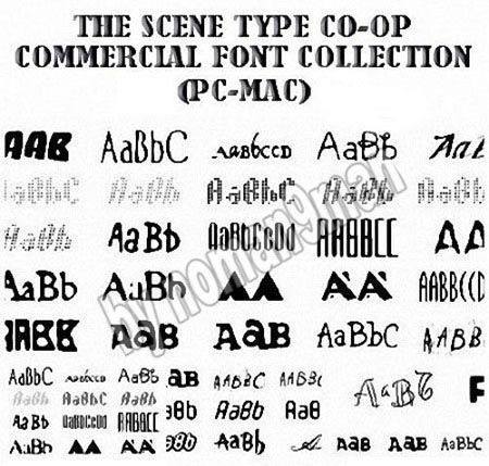 THE SCENE TYPE CO-OP COMMERCIAL FONT COLLECTION (PC- MAC) TTF 