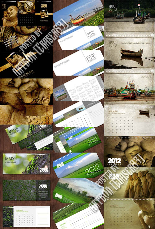 Each calendar comes in psd format and you can edit the file in Adobe