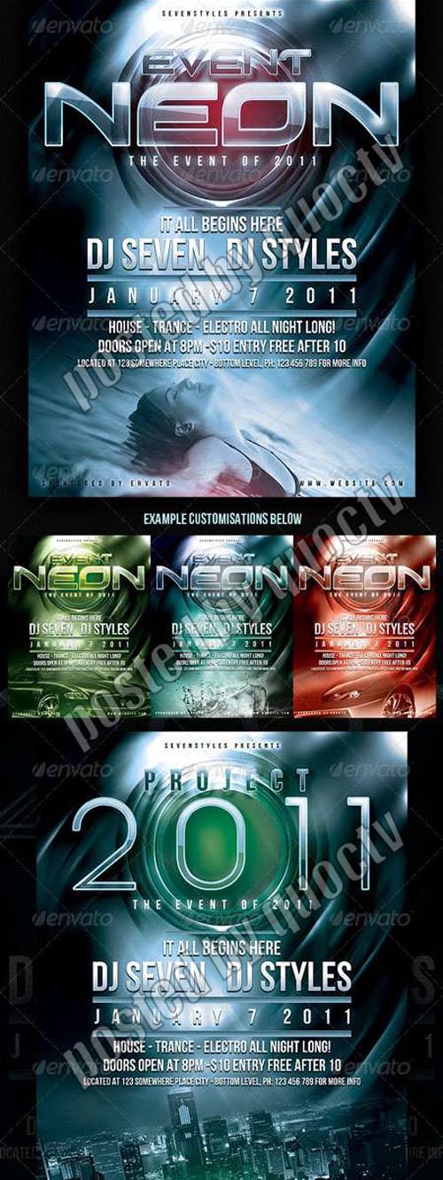 Graphicriver Event Neon Flyer Poster Template 148397