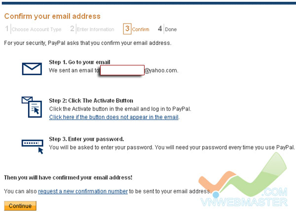 Hướng dẫn xác nhận thông tin qua Email của Paypal
