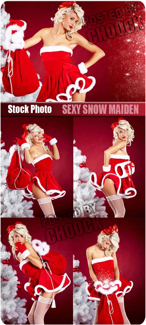Sexy Snow Maiden - Stock Photo