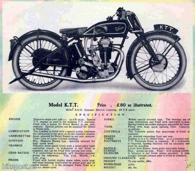 Гоночный мотоцикл Velocette KTT