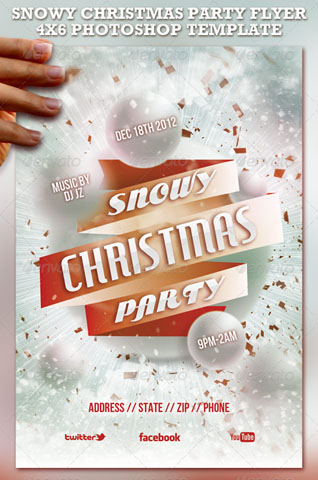 GraphicRiver Snowy Christmas Party Flyer Template