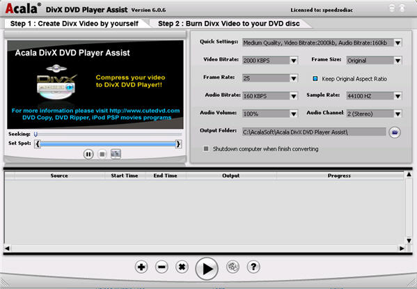 Acala DivX DVD Player Assist 6.0.6