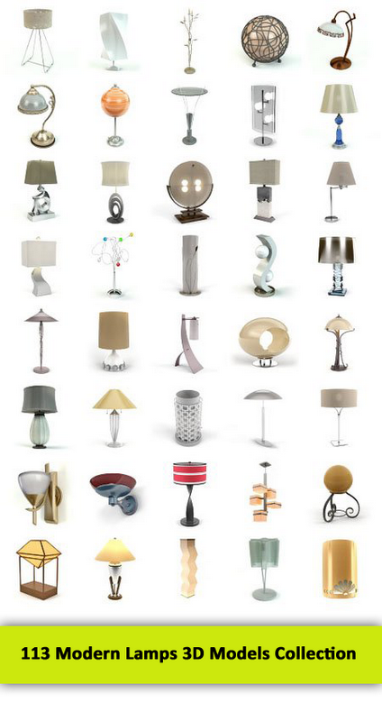 113 Modern Lamps 3D Models Collection