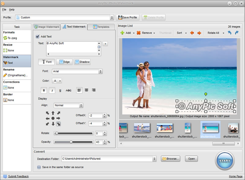 AnyPic (PearlMountain) Photo Watermark 1.2.4 Build 1736