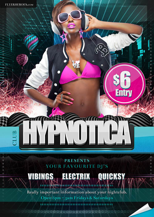 Hypnotica Club Flyer/Poster PSD Template
