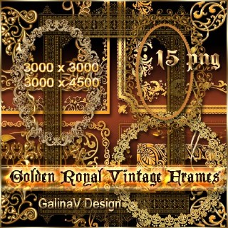 Gold vintage frame-cuts for Photoshop.PNG - 3000 x 3000 - 3000 x 4500