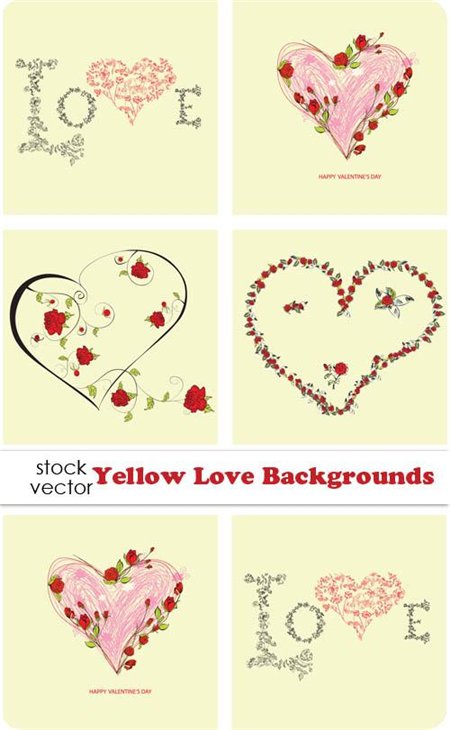 Vectors - Yellow Love Backgrounds