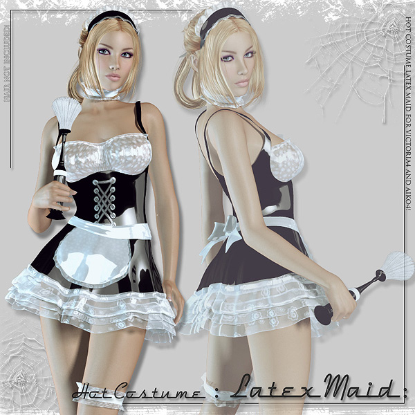 Hot Costumes Latex Maid
