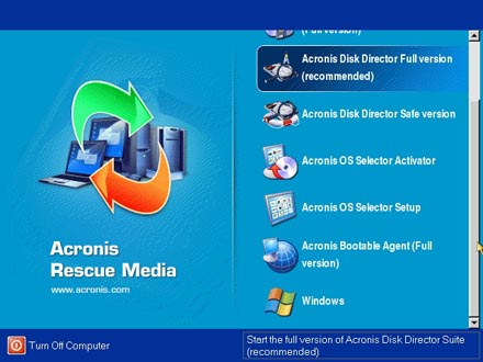 Acronis Rescue Media Full + Rus - загрузочный диск (2012)