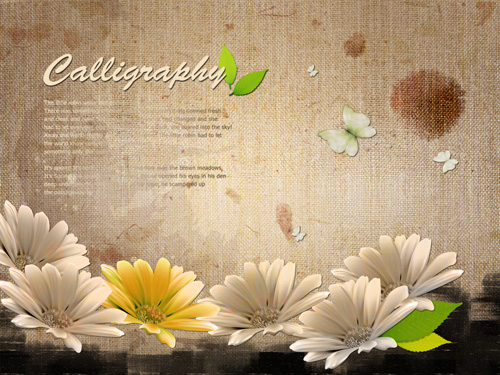 Beautiful flowers psd for Photoshop