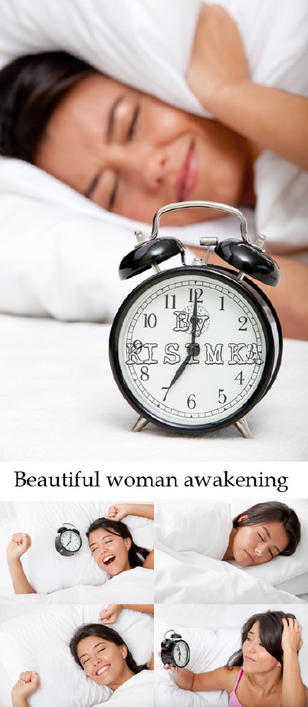 Stock Photo: Beautiful woman awakening
