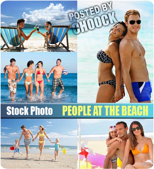 People at the beach - Stock Photo