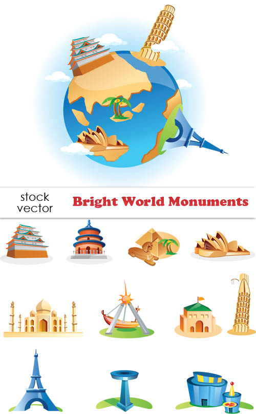 Vectors Bright World Monuments