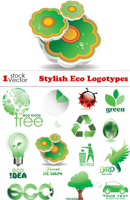 Stylish Eco Logotypes Vector
